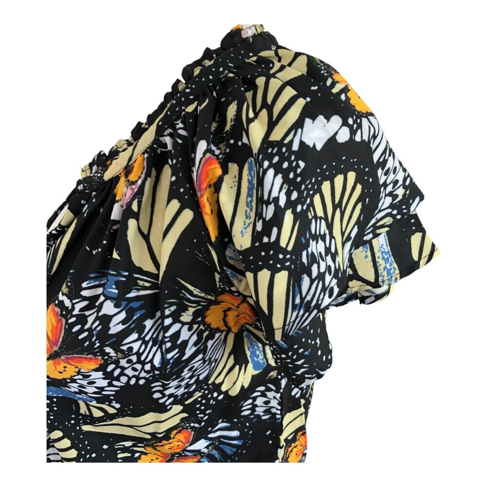 Area Stars Butterfly Multi Colored Tiered Ruffle Hem Knee‎ Length Dress Size M - Picture 8 of 14